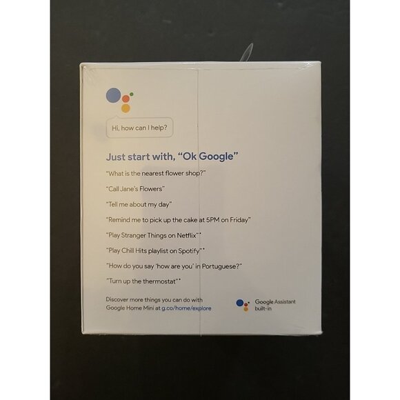 Google Home Mini Smart Speaker w/Google Assistant-Chalk (GA00210-US) NEW SEALED - Picture 4 of 6